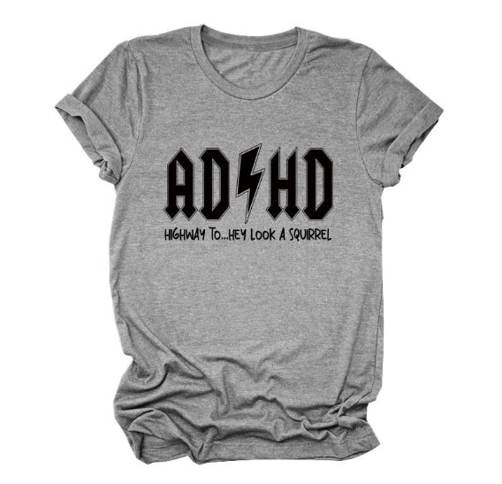 AD/HD Women Cotton T Shirt Iconic Rock Style Wear Now !