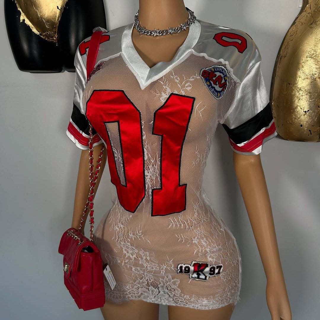 high waist lace dress refined embroidery pattern detail