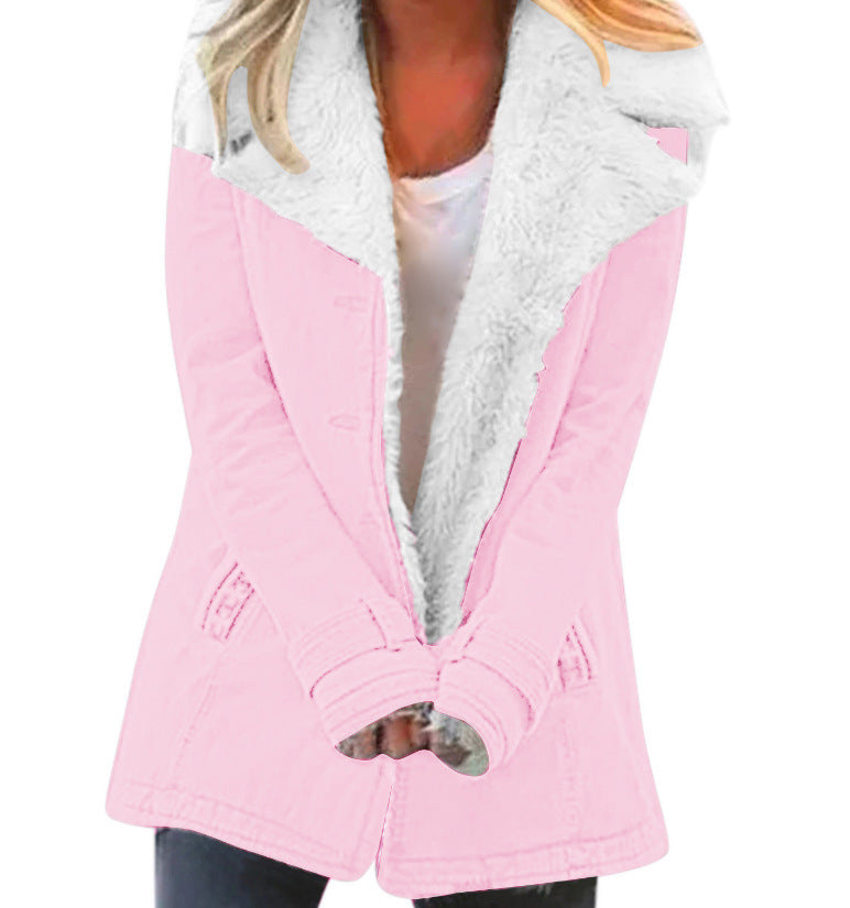 Women Fleece Cotton Padded Jacket - Warm Clean Fit