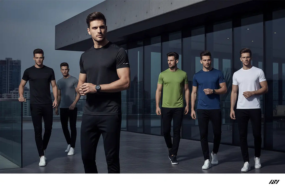 men athletic t shirt loose fit green for climbing and outdoor sports
