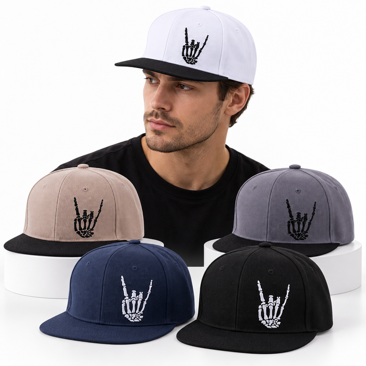 Five cap color options shown in one studio view: Black, Blue, Gray, Khaki and White with the verified One Size option available.