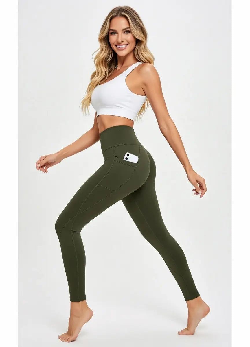 Compression Fitness Leggings Women High Waist Pocket