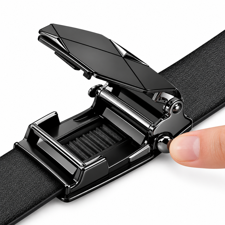 Open automatic buckle mechanism on black men&