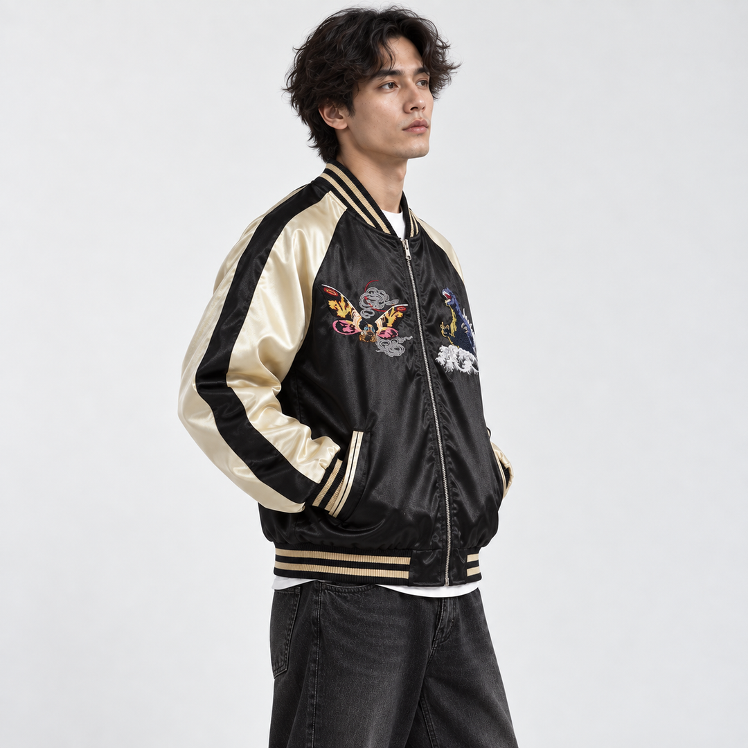 Side view of model wearing men&