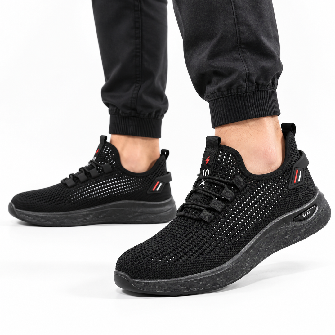 Black Style 4 safety shoes worn in studio