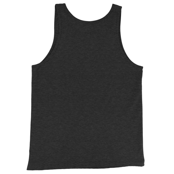 Charcoal unisex soft cotton tank top back view