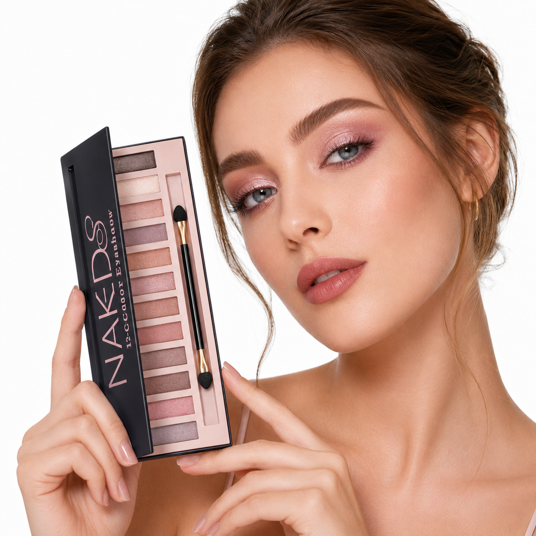 Pearl Shimmer eye shadow variant shown with a soft pink makeup look on model, displayed clearly for clear product comparison.