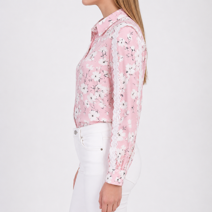 Side view of floral women&