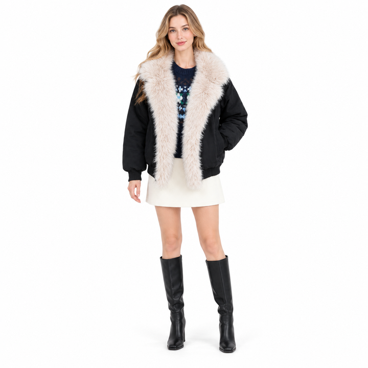 Fleece lined jacket black jacket alternative front