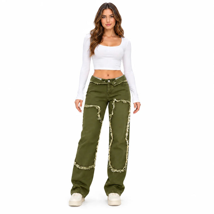 Frontal view of Olive Green women&