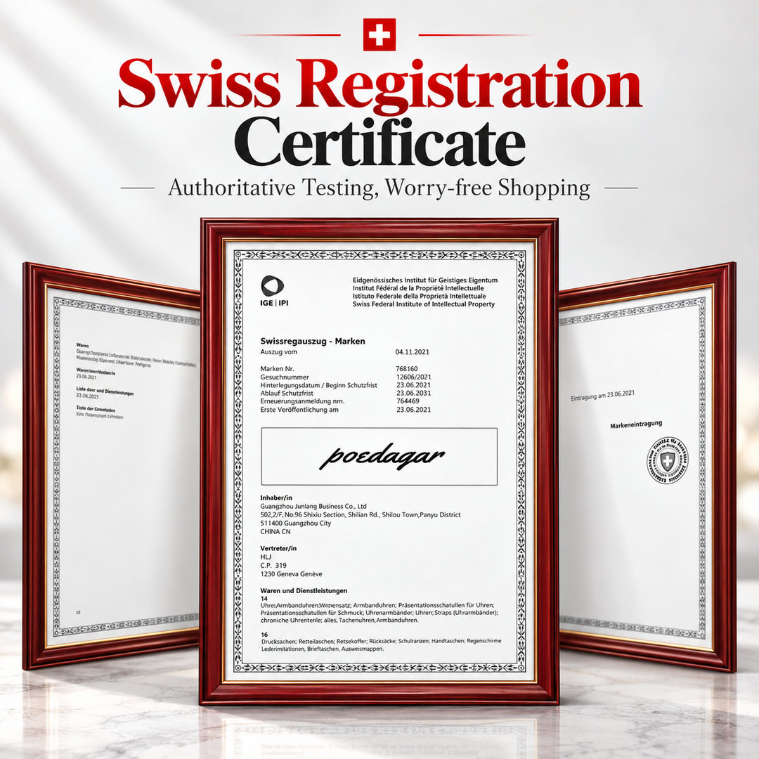 POEDAGAR Swiss registration certificate presentation for the men&