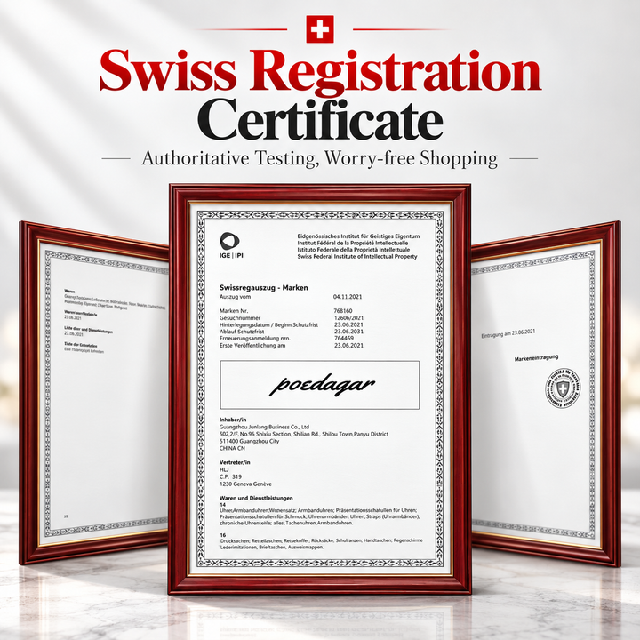 POEDAGAR Swiss registration certificate presentation for the men&