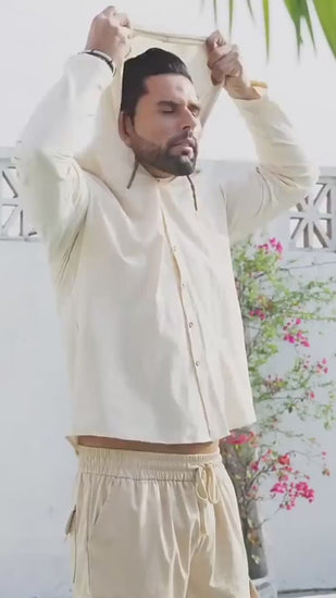 Men’s Casual Long-sleeved Top – breathable linen for work or play