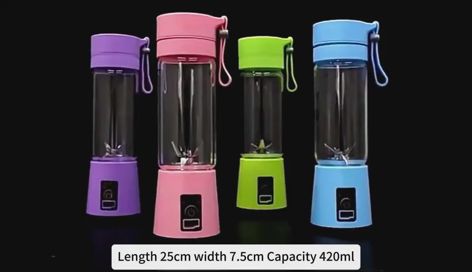 Portable blender 2-blade USB blender for smoothies in green compact 380ml cup for office snacks and workout drinks
