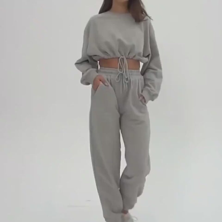 women jogging suit hoodie sweatshirt and jogger pants set fashion