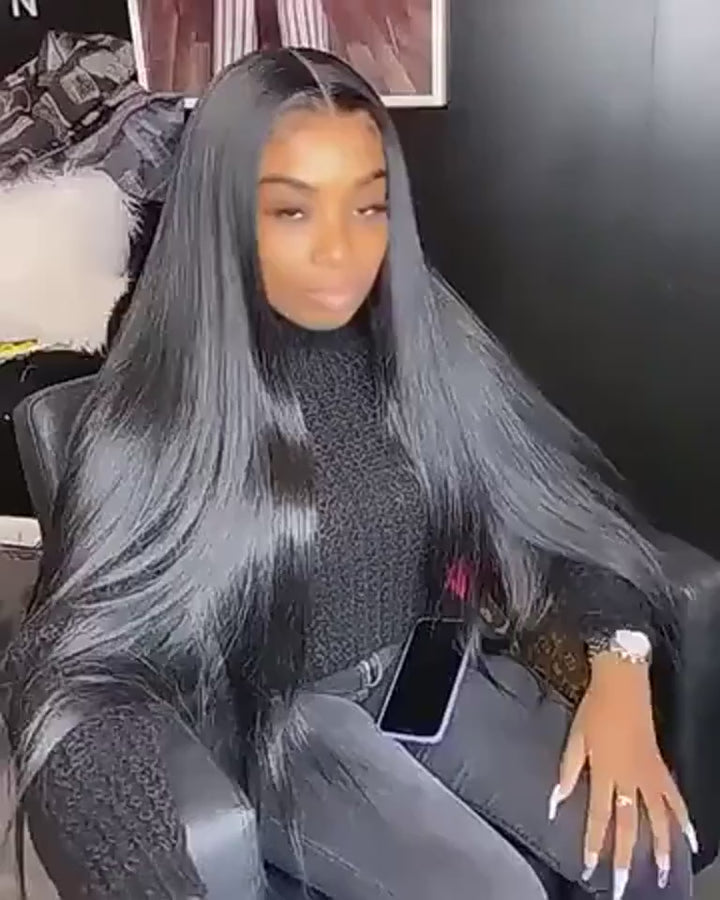 Natural color Brazilian hair bundle with sleek straight texture, soft human hair feel and versatile styling possibilities now