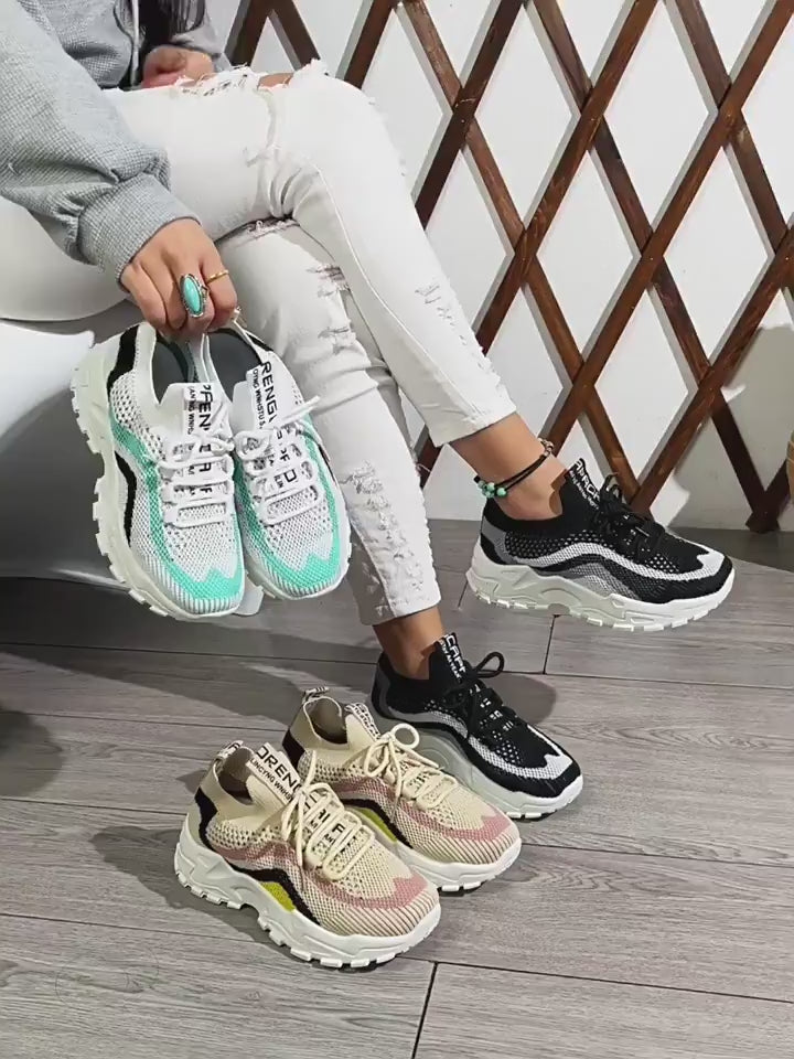 Breathable mesh sneakers for women – soft bottom lightweight shoes