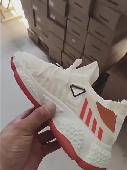 trail running shoes inspired mesh sneaker khaki lightweight lace-up with hollow side panels for airflow and comfort
