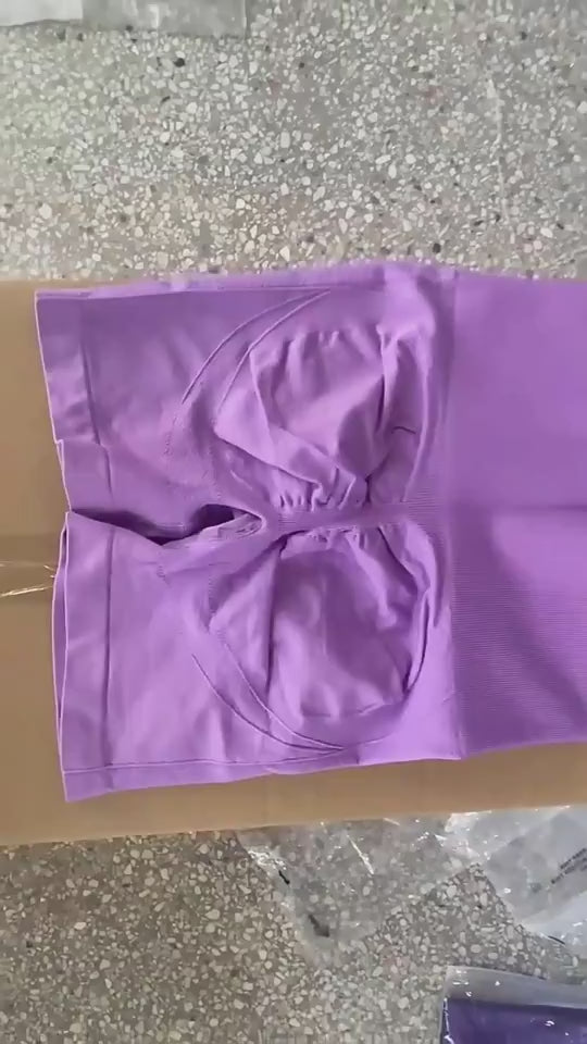  Yoga butt lift seamless shorts women all seven colorways flat lay, black gray red green yellow royal blue khaki options
