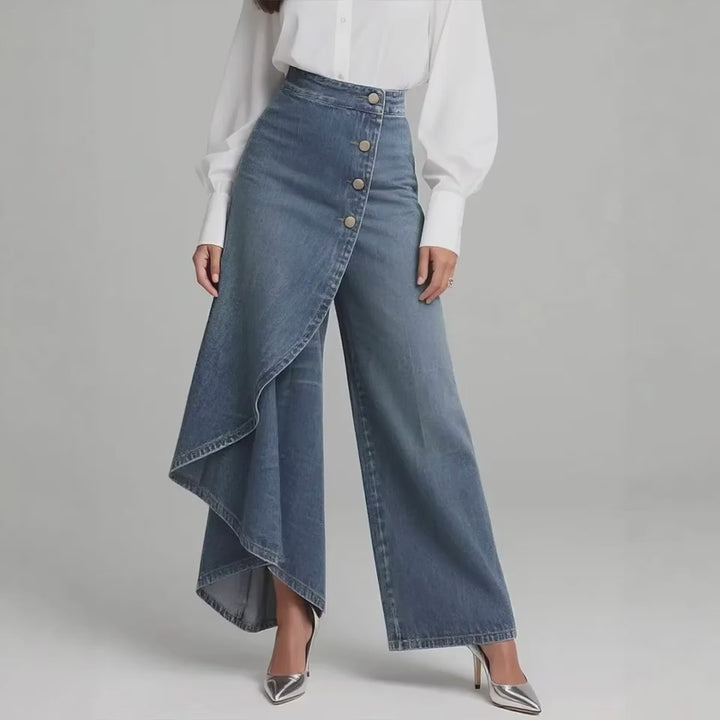 ruffle button trousers women woven fabric streetwear style
