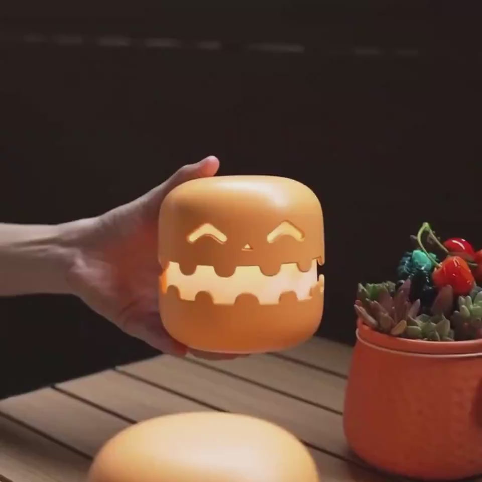 Pumpkin lamp soft glow – rechargeable 1200mAh bedside companion for calm sleep