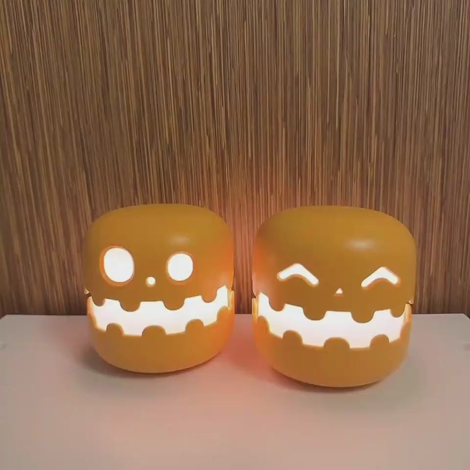 Pumpkin lamp silicone touch – safe, squishy design kids love, press to light