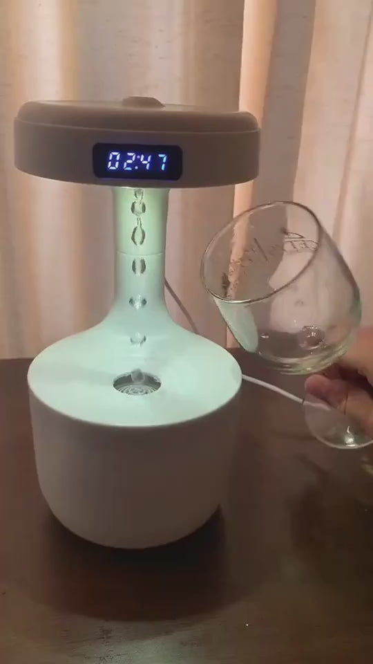 Anti-Gravity Humidifier in Action: Water Drops Defy Gravity for Mesmerizing Bedroom Glow