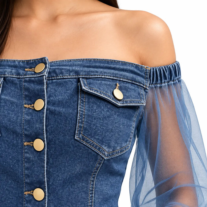 Detail of the dark blue top&