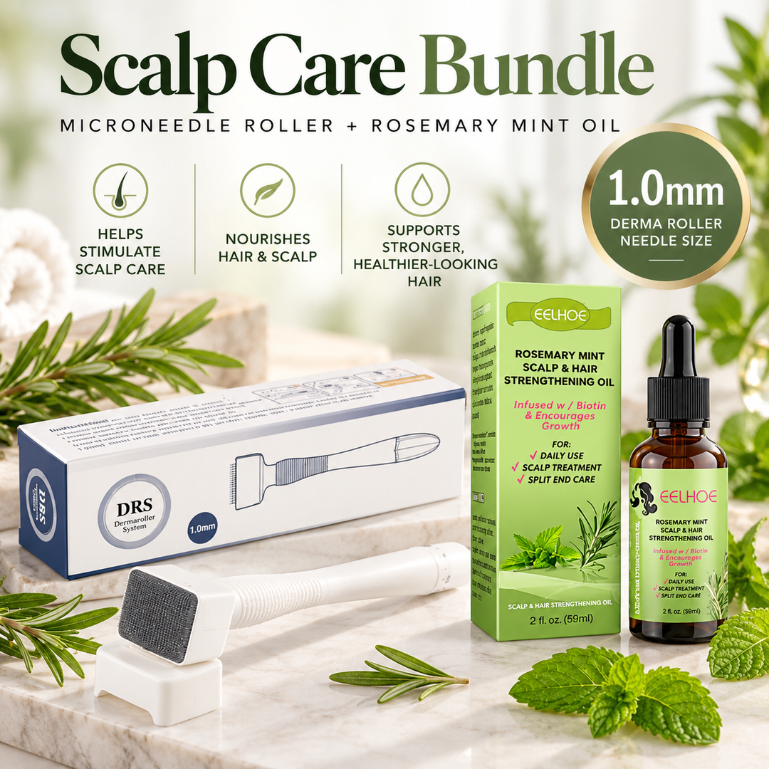 Rosemary Mint Hair Growth Oil bundle with 1.0 mm DRS derma roller