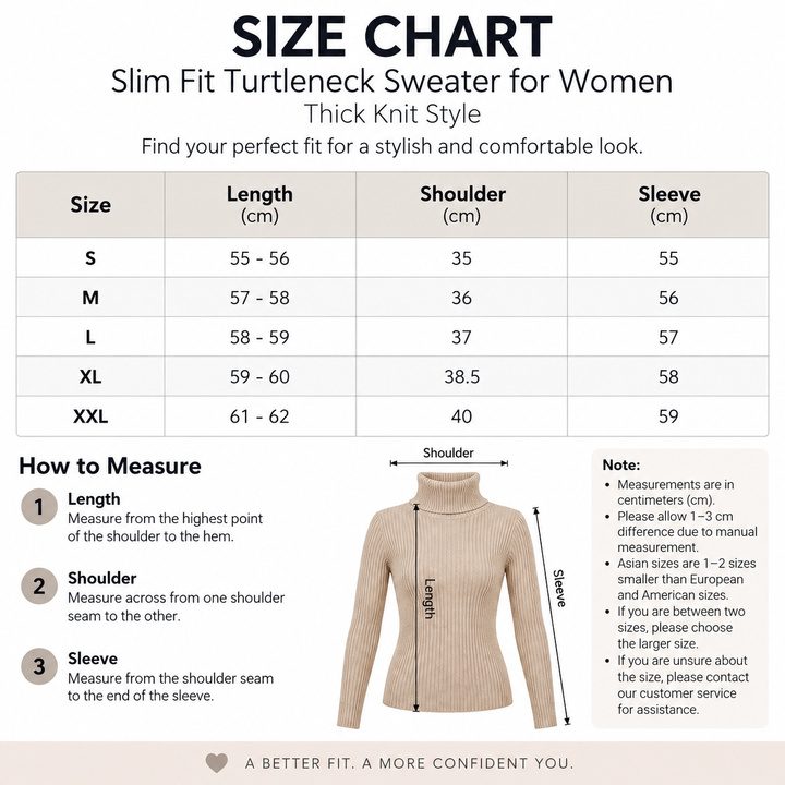 Size chart for women&