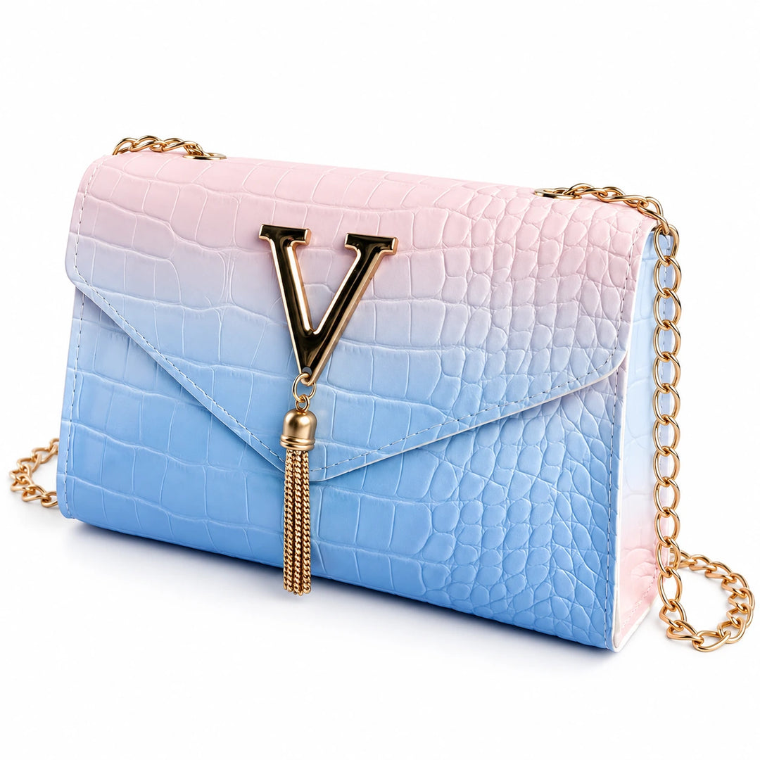 Close-up of the blue gradient bag&