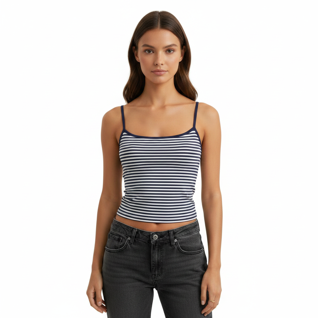 Striped Scoop Neck Cami – Women's Tank Top