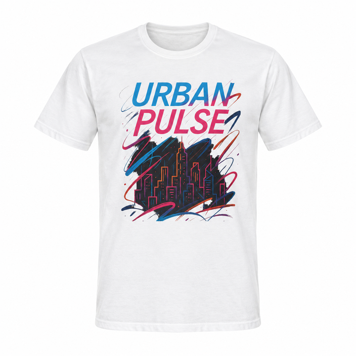 Solid White Urban Pulse short sleeve crew neck t-shirt, full front product view.