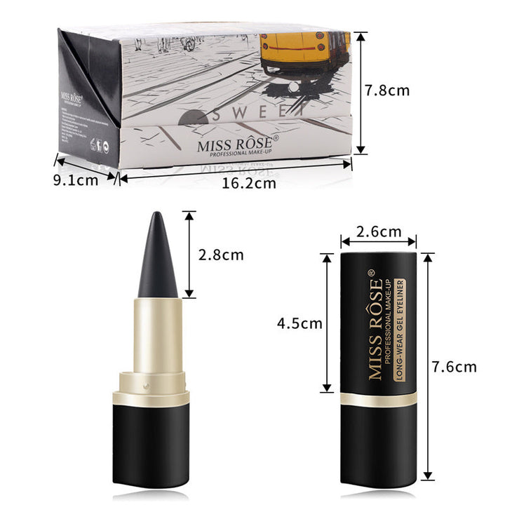 Black waterproof eyeliner pencil with matte finish, long-lasting feature and model 7402-020M for everyday defined eye makeup.