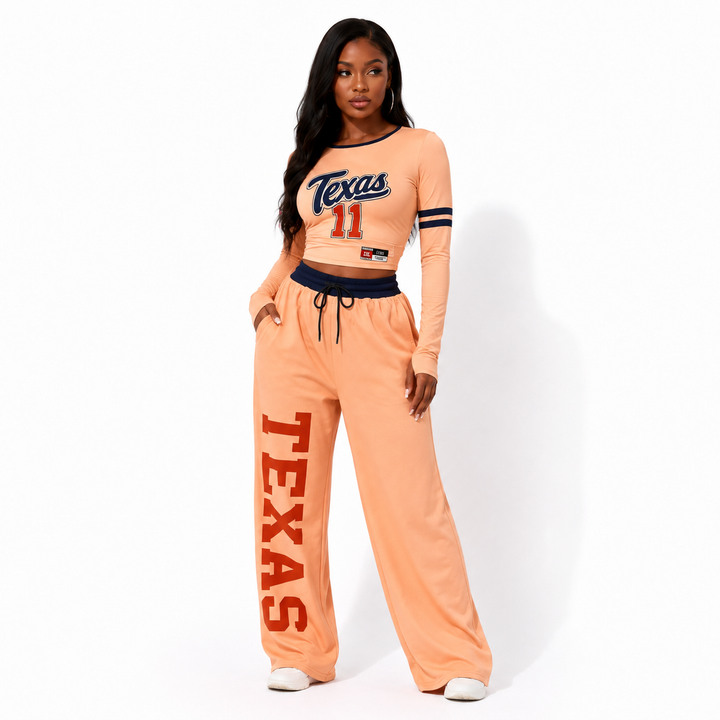 Angled view of the nude-to-orange gradient women&